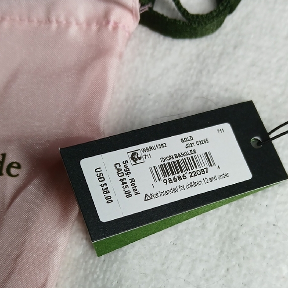 Kate Spade Gold-Tone Heart Of Gold Idiom Bangle with Pink Dust Bag - Picture 5 of 5